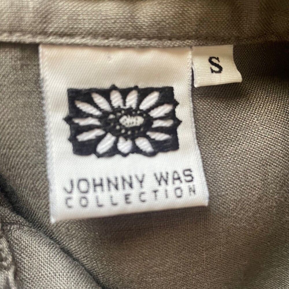 Vintage 90s Johnny Was Linen Button Down Shirt - Picture 5 of 7